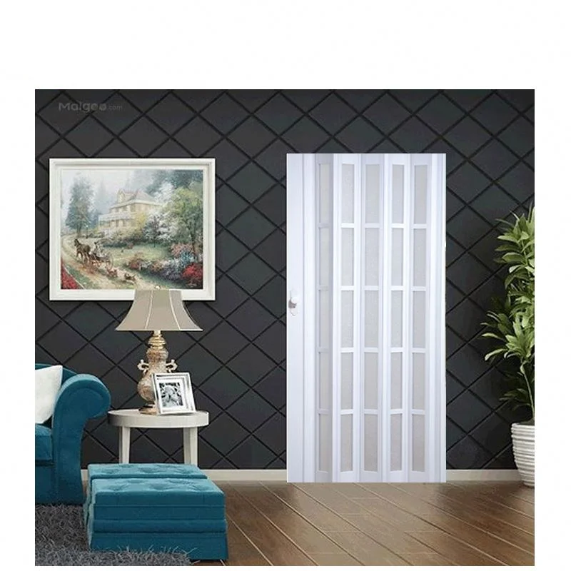 Waterproof Plastic Louvers Acoustic Accordion Door For Bathrooms Doors
