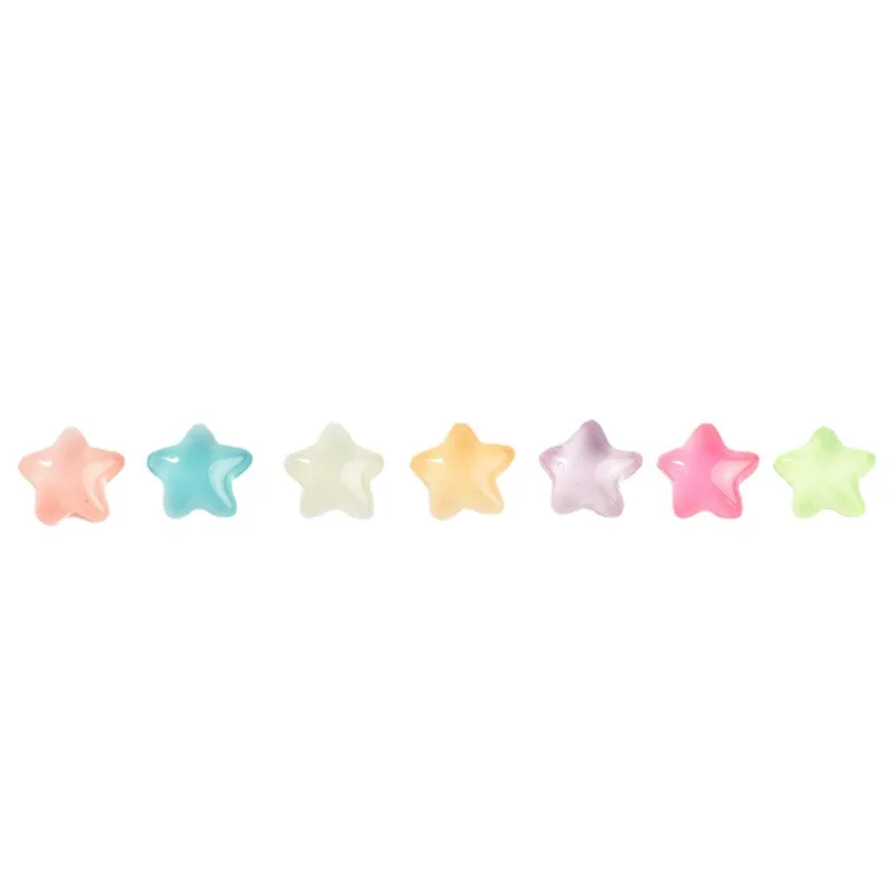 Wholesale Cute Fluorescence Star Heart Resin Pendant Charms For home decoration Girls Jewelry Making