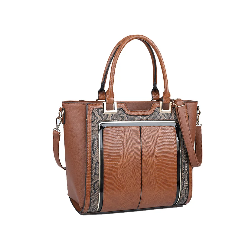 HEC Large Capacity Good Quality PU Leather Tote Bags Lady Wholesale Handbag