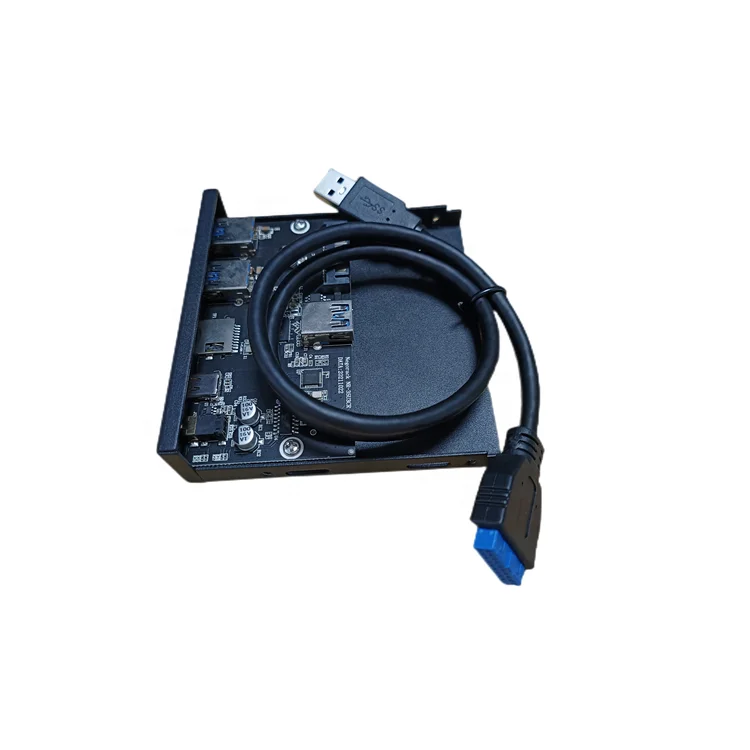 3.5 inch 2 Port USB 3.0 Computer Case Front Panel with HD Audio and Microphone Port SD/TF card reader usb-c Hub