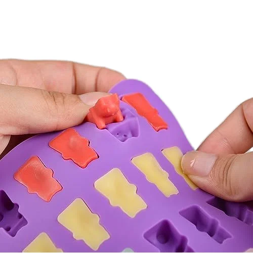 2024 Mini bear Shape 50 Cavity Silicone Mold for pet Chocolate Jello Gummy Candy Custom cartoon bear silicone baking mold