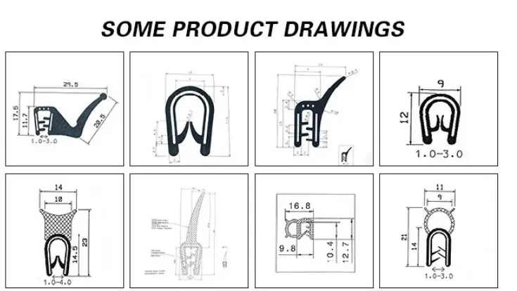 Supply various specifications of rubber sealing strips, EPDM extruded rubber strips, EPDM sealing strips