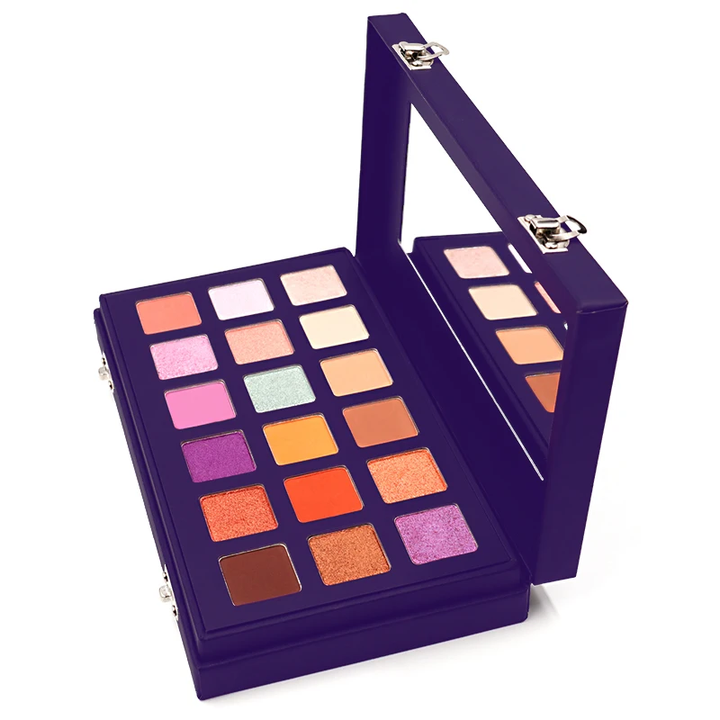 18 color OEM your logo printed custom powder pigment mineral vintage eyeshadow palette