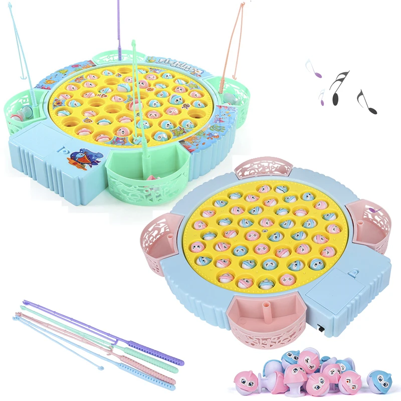 Детский Электрический Рыболовный набор, игрушечный поворотный стол для рыбалки, Интеллектуальный Детский развивающий Электрический Рыболовный набор со звуком и светом