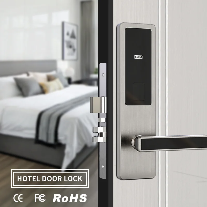 Factory Wholesale High Quality 304 stainless steel electronic card key RFID access control hotel door lock
