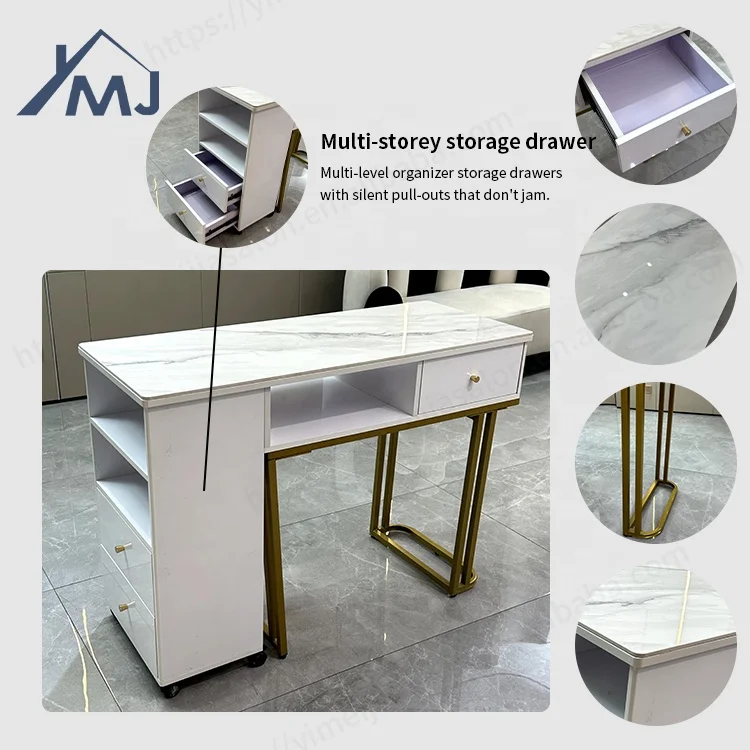 Factory Modern Beauty Salon Storage Nail Manicure Table With Dust Collector