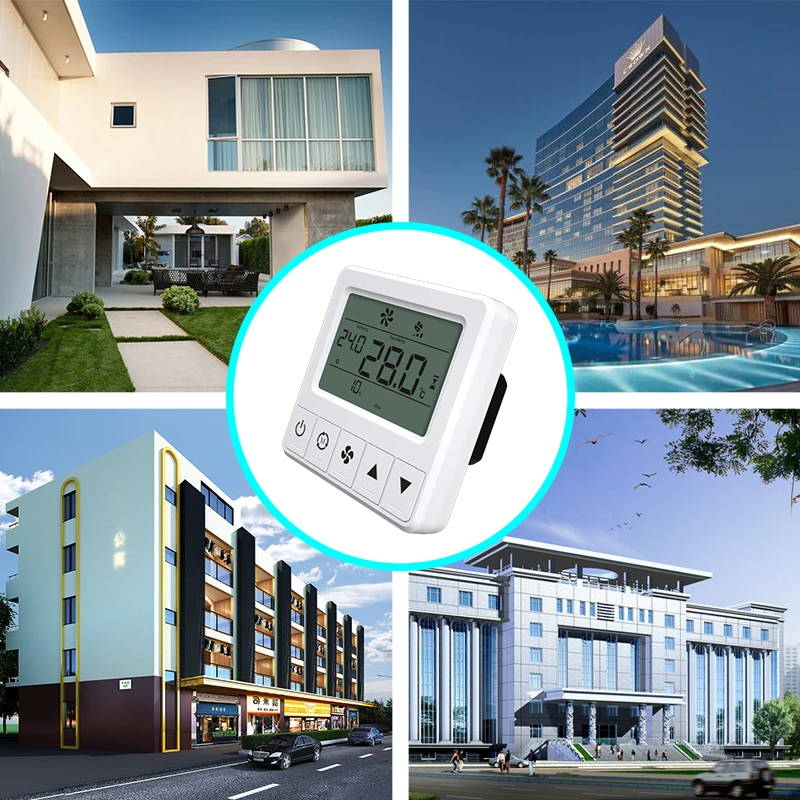 Bandary weekly programmable AC digital Modbus fan coil smart room thermostat