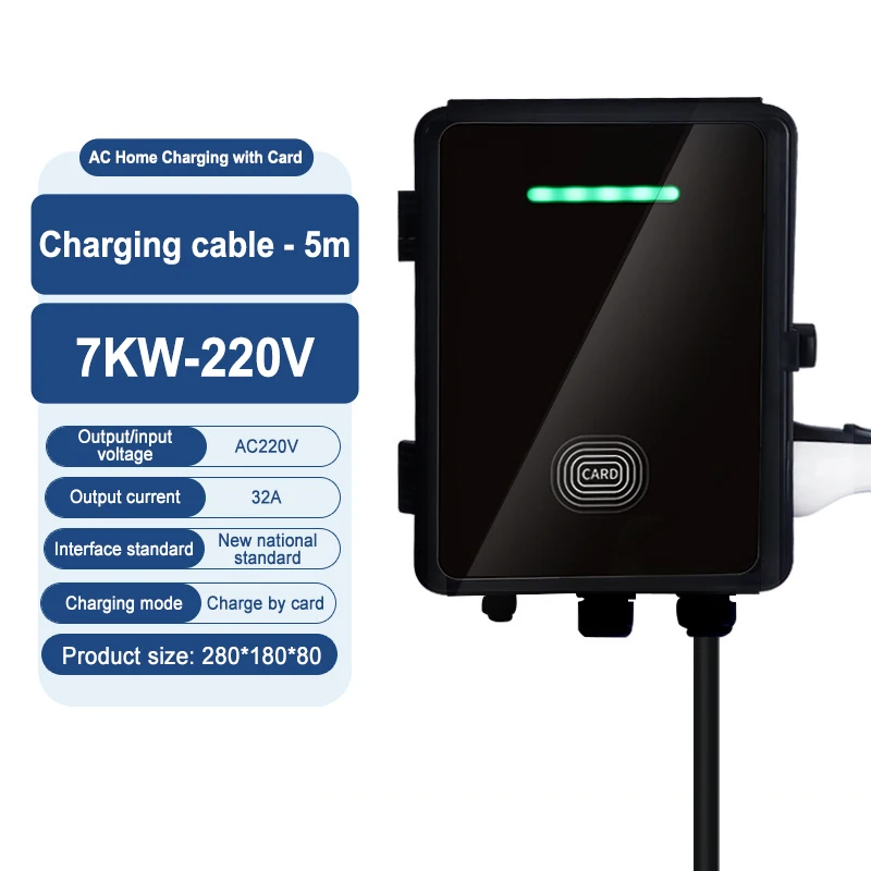 Safe Wallbox Ev car charger 7kw 32A AC home charging 5m charge cable Fast Ev Charger For Electric Vehicle