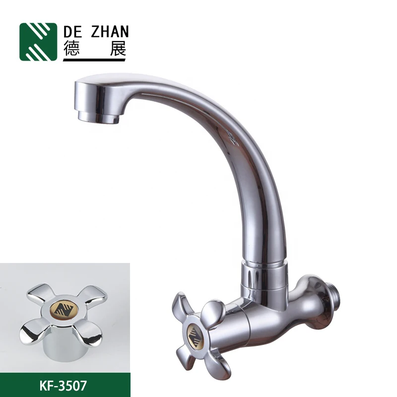 Plastic Single Handle Cold Water Wall Mounted Faucet for Bathroom Kitchen Washbasin Sink