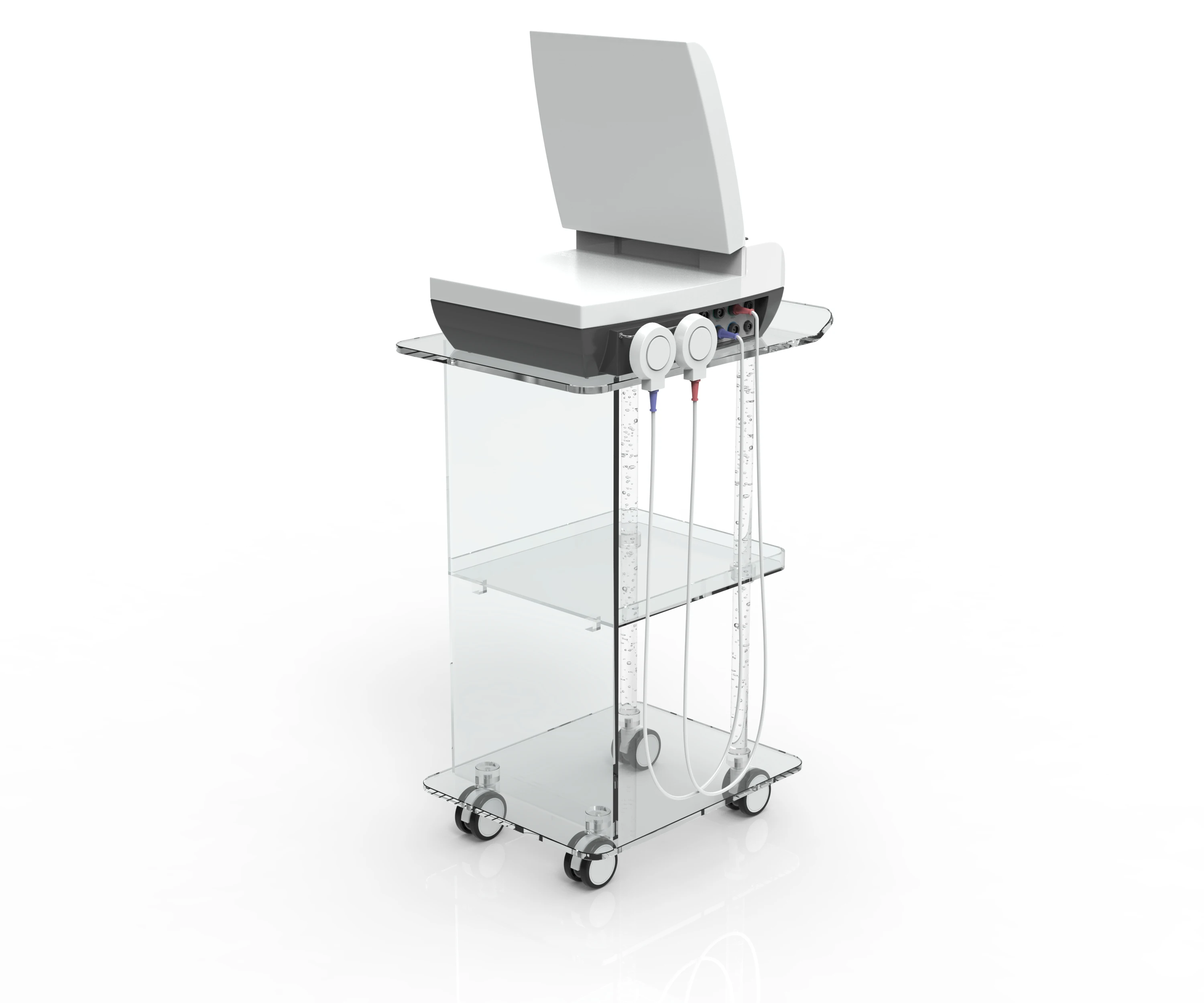 Прозрачная акриловая портативная тележка для салона красоты на 4 колеса