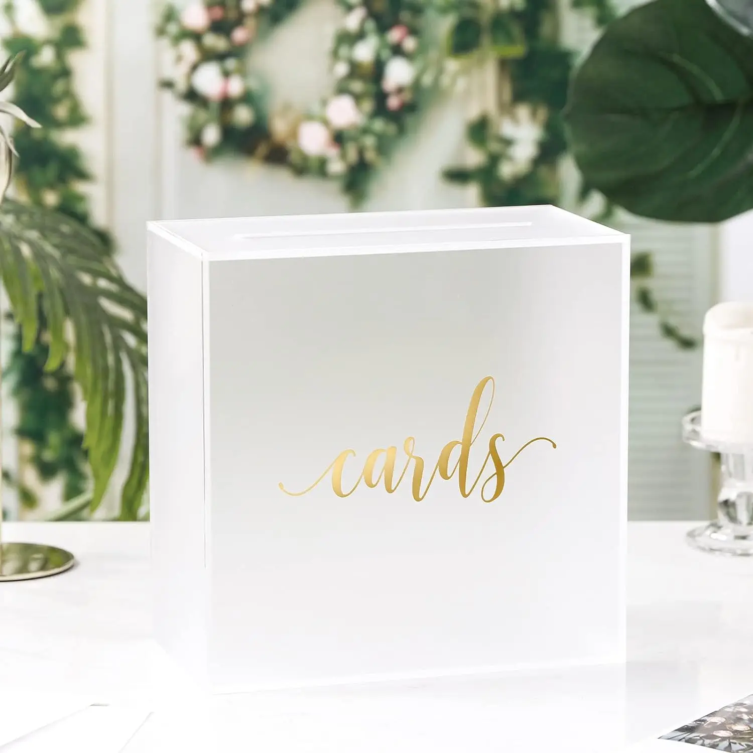 Custom Frosted Acrylic Wedding Card Boxes with Slots Blessing Money Boxes Birthday Memory Boxes for Wedding Receptions