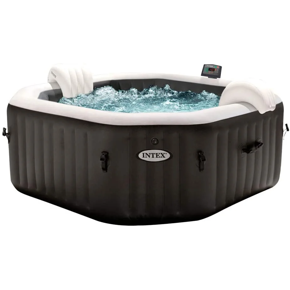 INTEX 28458 Size 201*201*71cm Octagon portable Inflatable massage hot tub pure Spa with Saltwater Sanitation System