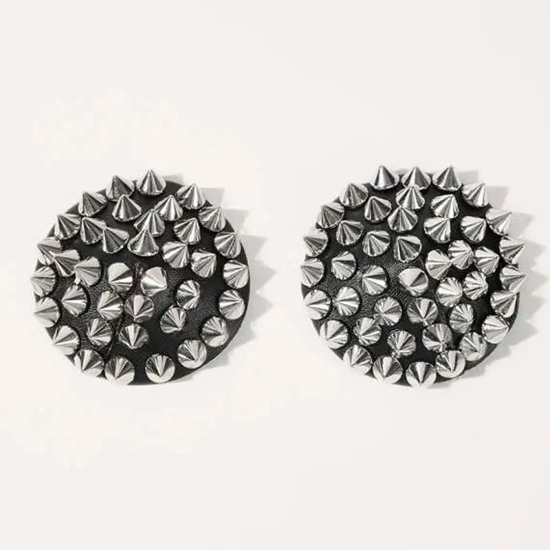 Popular Waterproof Round Strapless  Spiked Studded Pasties Nipple Cover