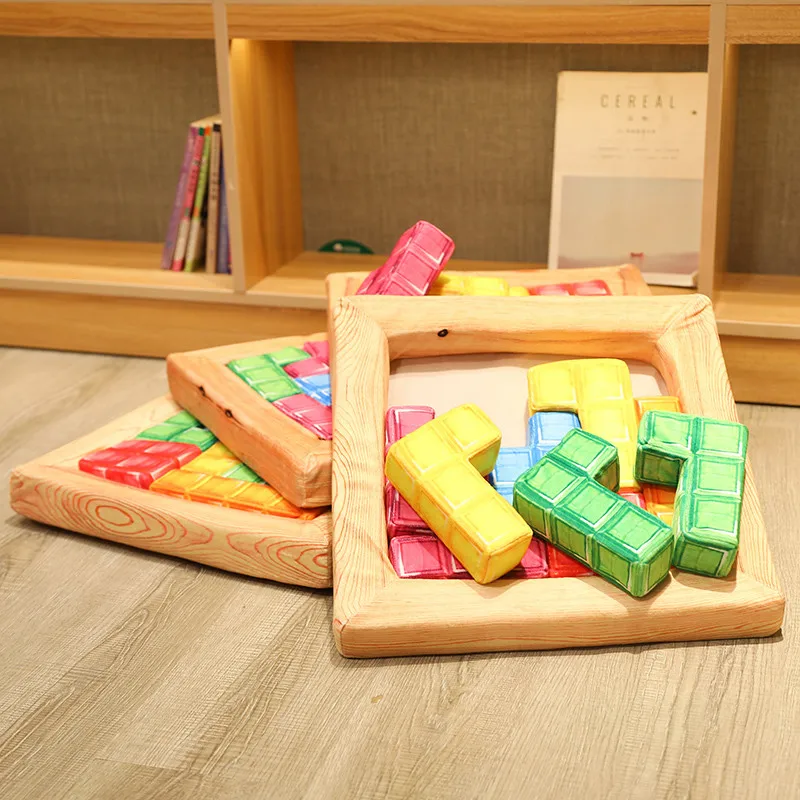 3D simulation sliding blocks plush pillows floor mat funny baby educational sliding blocks stuffed cushion plush toys