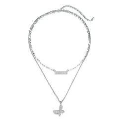 Niche ins wind trend Cuban chain set chain multi-layer chain butterfly fashion pendant men and women jewelry
