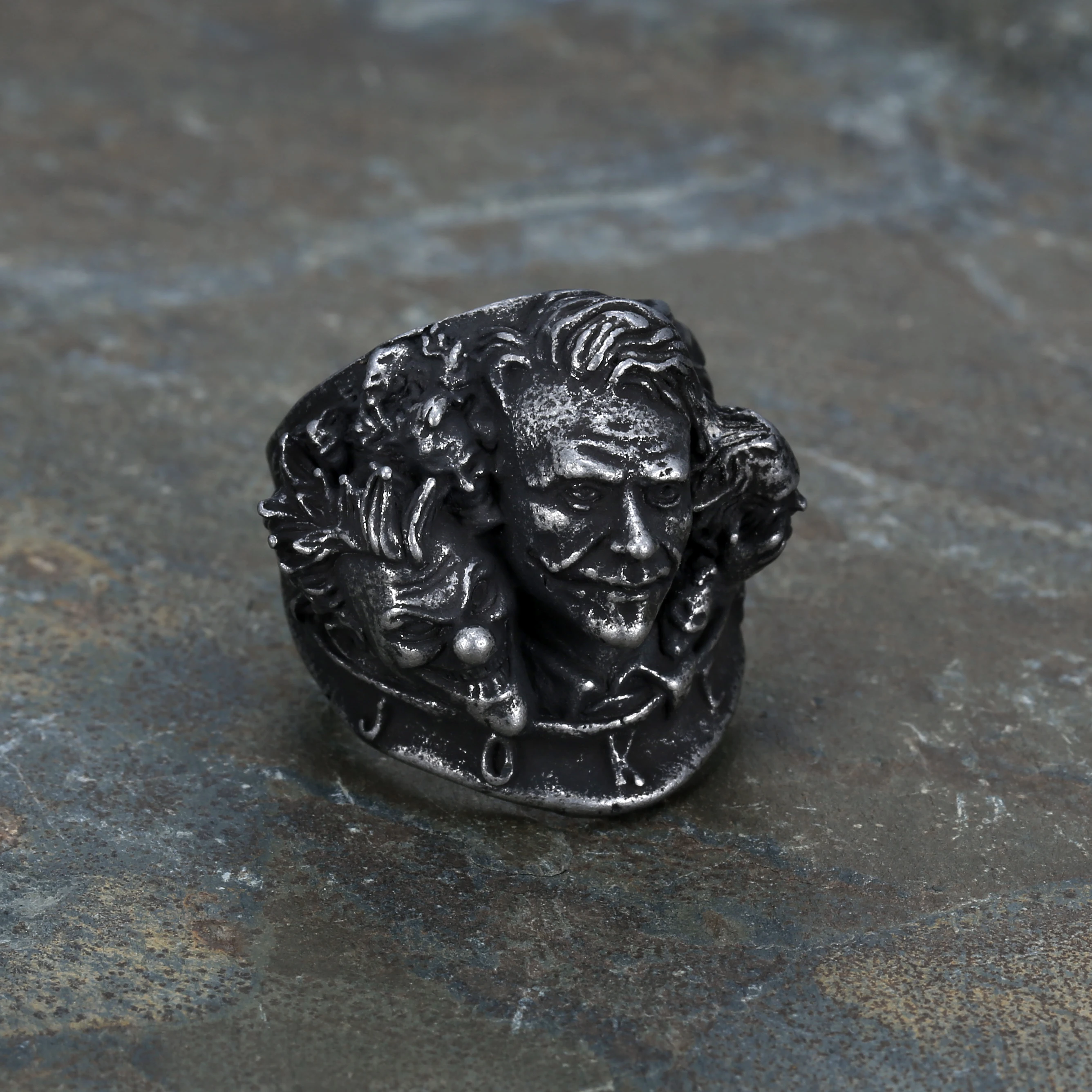 Custom Vintage Stainless Steel Famous TV Movies Original Design Joker Face Design Rings for Men Women