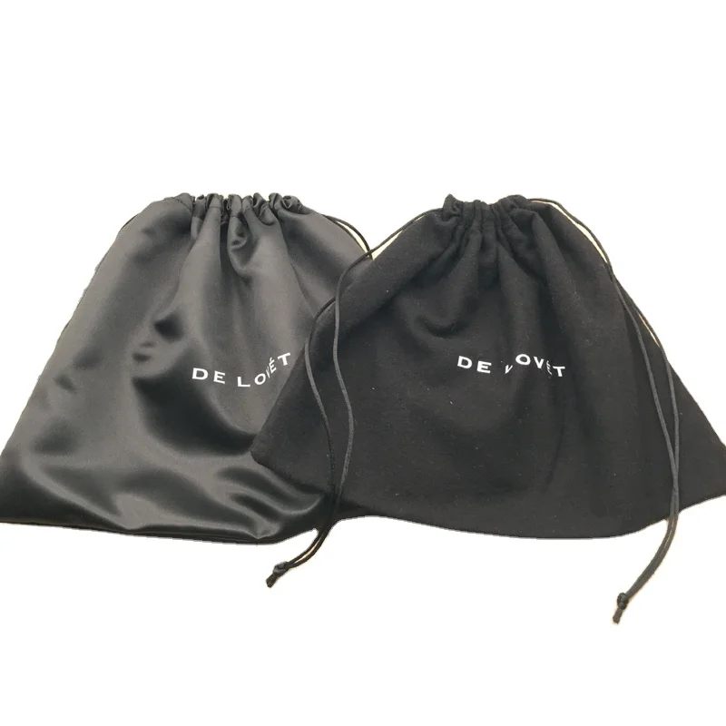 
Customized Black Satin Cotton Flannel Dust Bag 