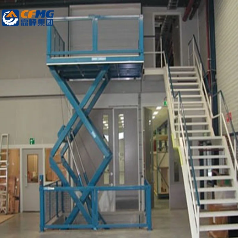 stationary scissor lift table large fixed aerial scissor lift platform to the ground