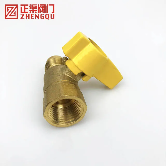 yellow handle small Valve  Hose Barb Brass Water Oil Air Gas Fuel