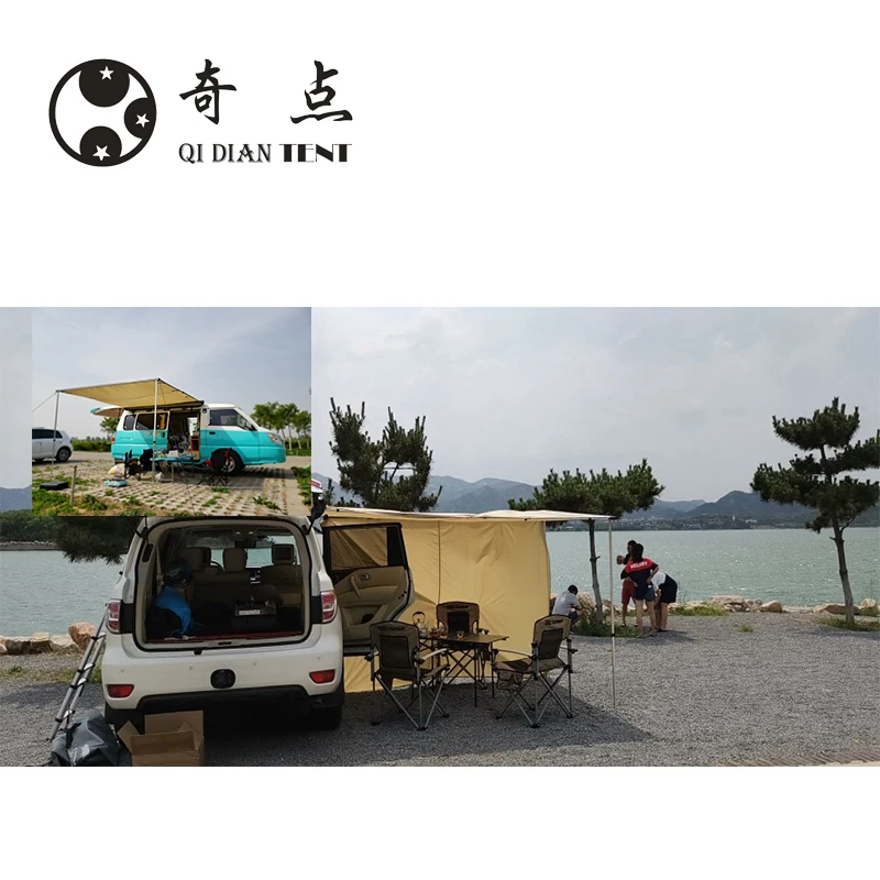 Aluminum 4x4 flat Optional Camping Tent with Car Trailer Awning Tent for Camper
