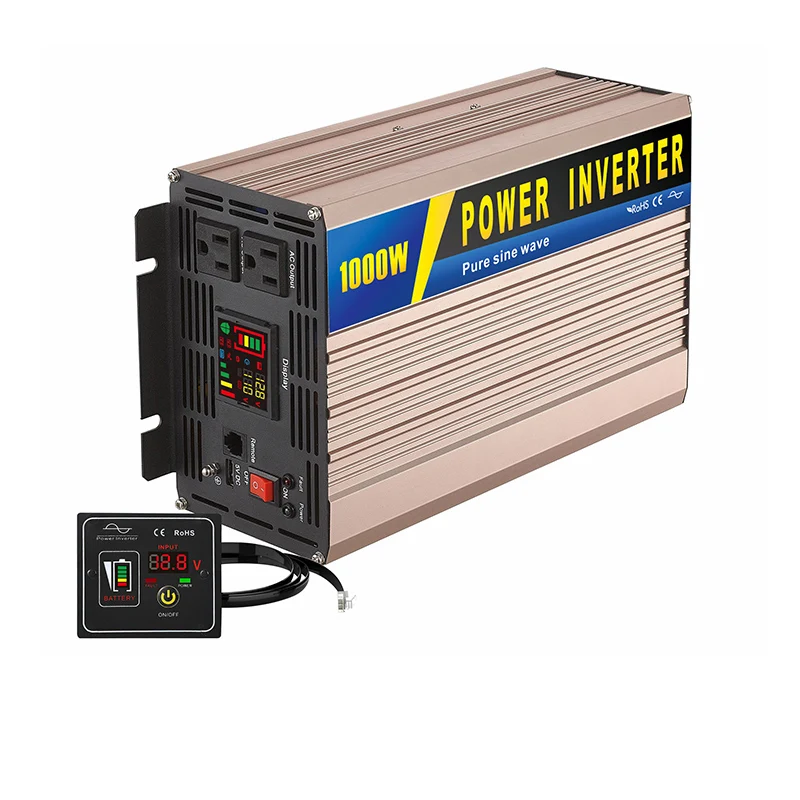 High Quality 1000W DC 12V 24V 36V AC 110V 220V Square Waveform Portable Power Inverter for Vehicle Appliance