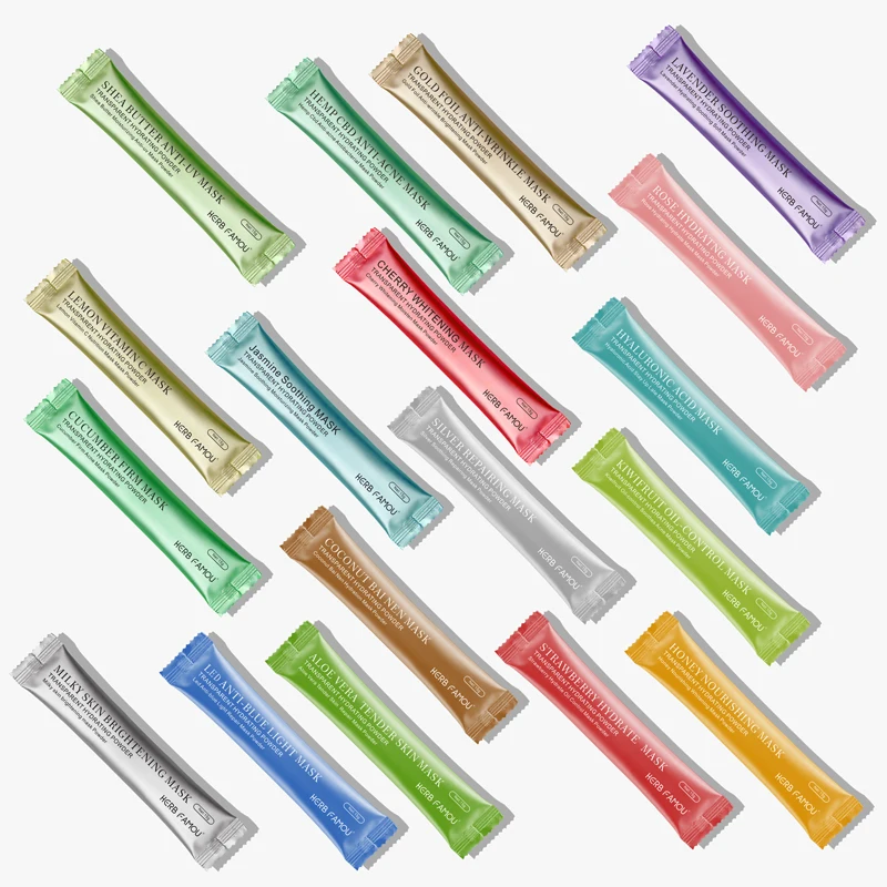 
HERB FAMOUKorean Beauty Skin Care Face Lavender Powder Mask Organic Hydro Whitening Cherry Peel Off Jelly Facial Mask 