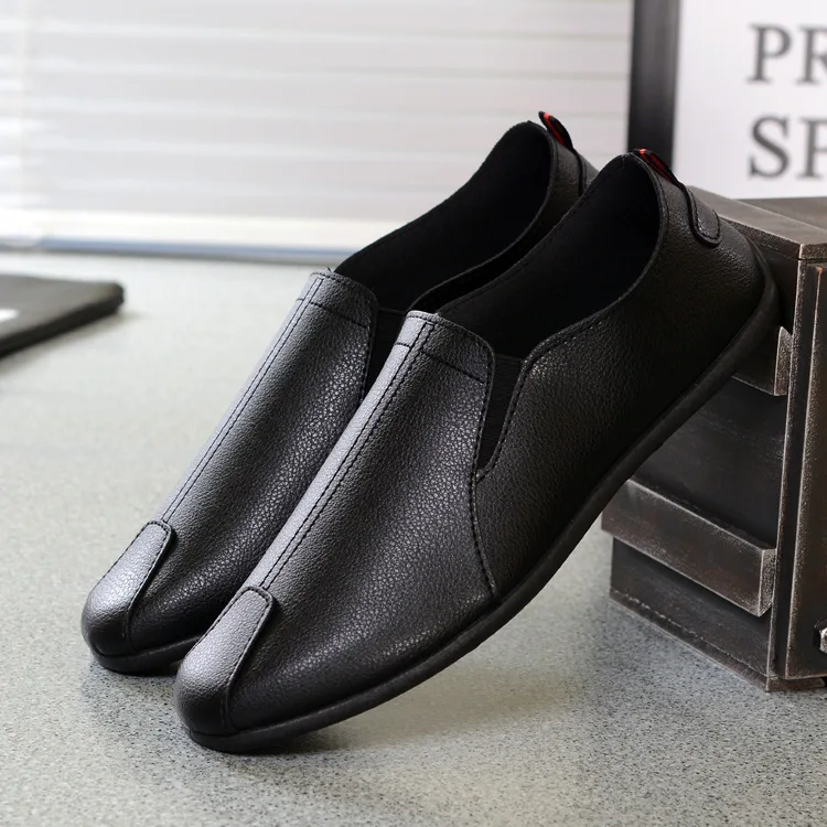 New design style factory wholesale custom fashion casual lazy person plain color PU soft sole for men business dress shoes