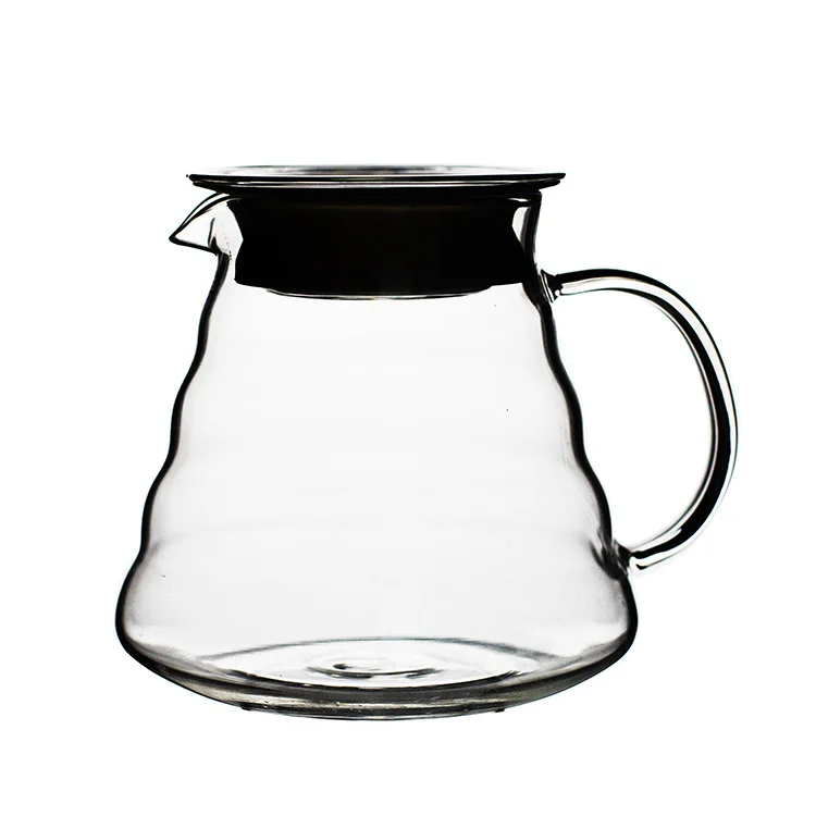 Custom Made Wholesale Clear Borosilicate Heat-resistant Coffee Glass Pot Cloud Coffee Sharing Pot