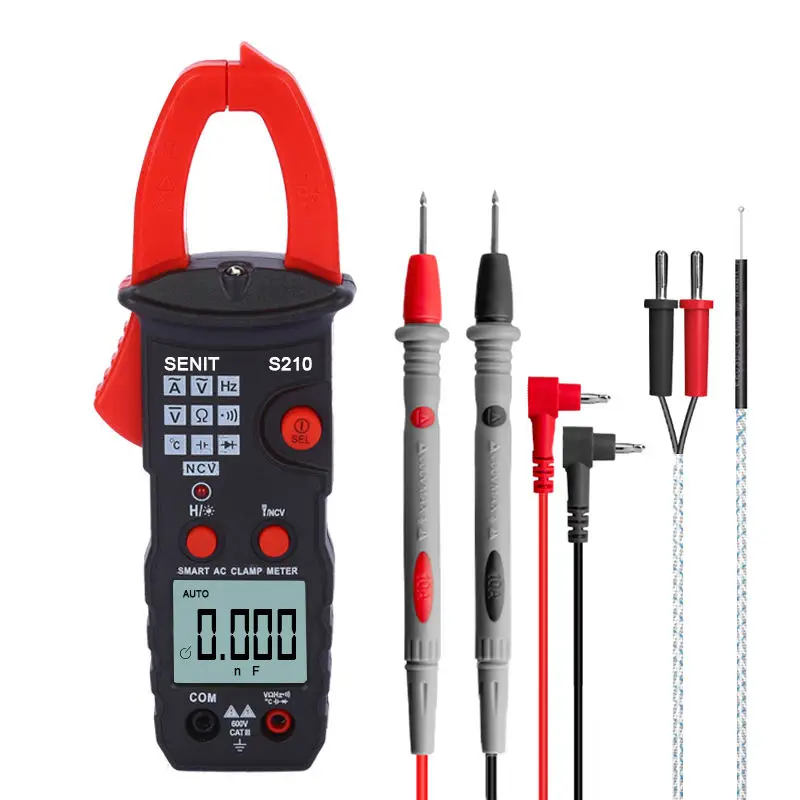 S210 Hot Digital AC DC Smart 6000 Counts Amp Voltage Clamp Meter with NCV Ohm Frequency Test