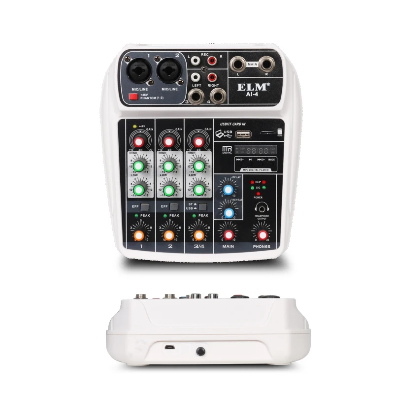  professional portable pc mini 4 channel dsp effect sound console mixing usb dj studio recording stereo music audio mix mixer