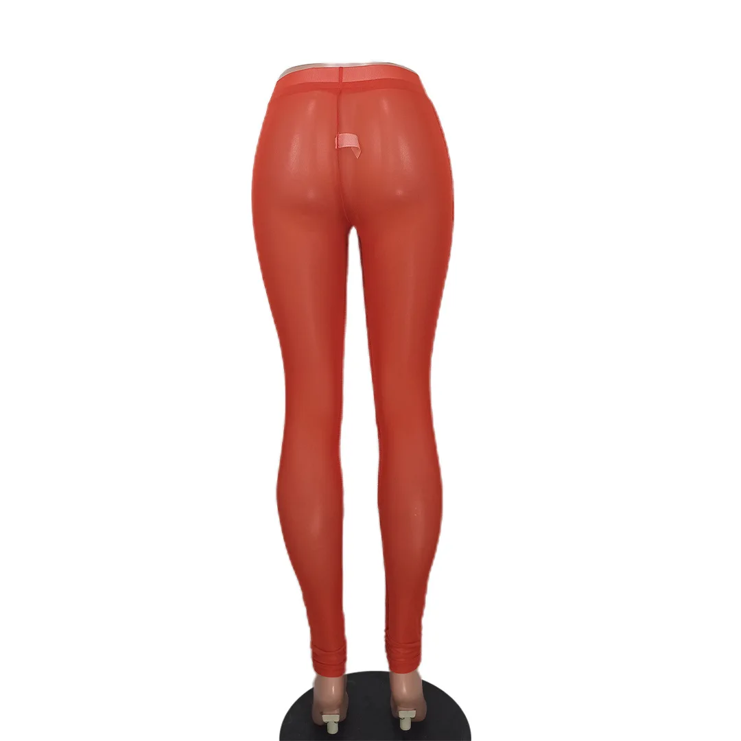 low price transparent see through mesh sexy tight pants high waist sheer mesh leggings for women
