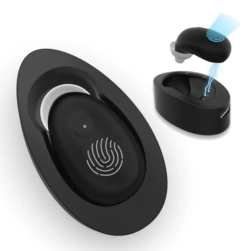 Fingerprint Touch ITE Rechargeable Battery Invisible Mild to Moderate Hearing Loss Deafness Digital hearing aids for the deaf