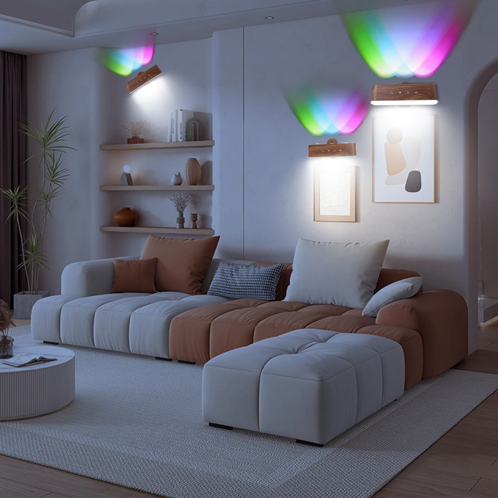 Смонтированная Ночная упаковка Rgb гостиная декоративные бра Крытый перезаряжаемый кронштейн умные светодиодные светильники настенные лампы для гостиной