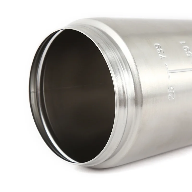 500ml/750ml Custom Logo Sports Gym Single Wall Stainless Steel Shaker Water Bottle Travel Protein Powder Shakers With Mixer Ball