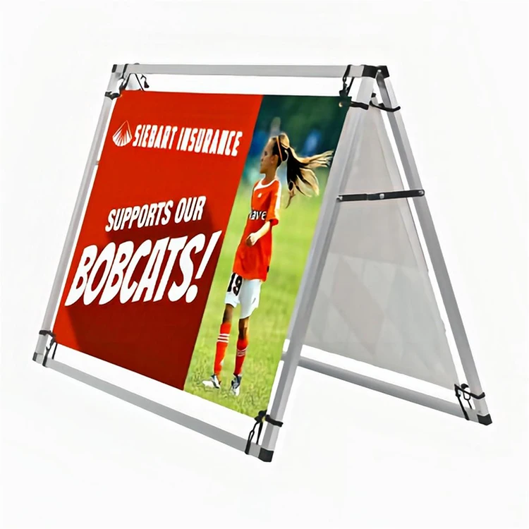 custom exhibition outdoor folding trade show advertising promotional portable oval horizontal stand a frame pop up banner