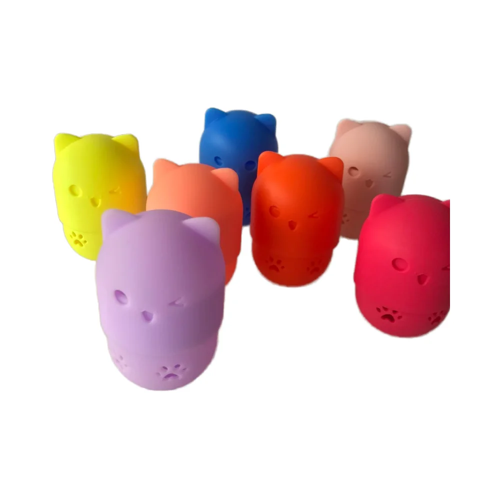 custom logo Soft Silicone Powder Puff Drying America Top Selling Wholesale makeup Sponge Holder Travel Portable Carrying Case