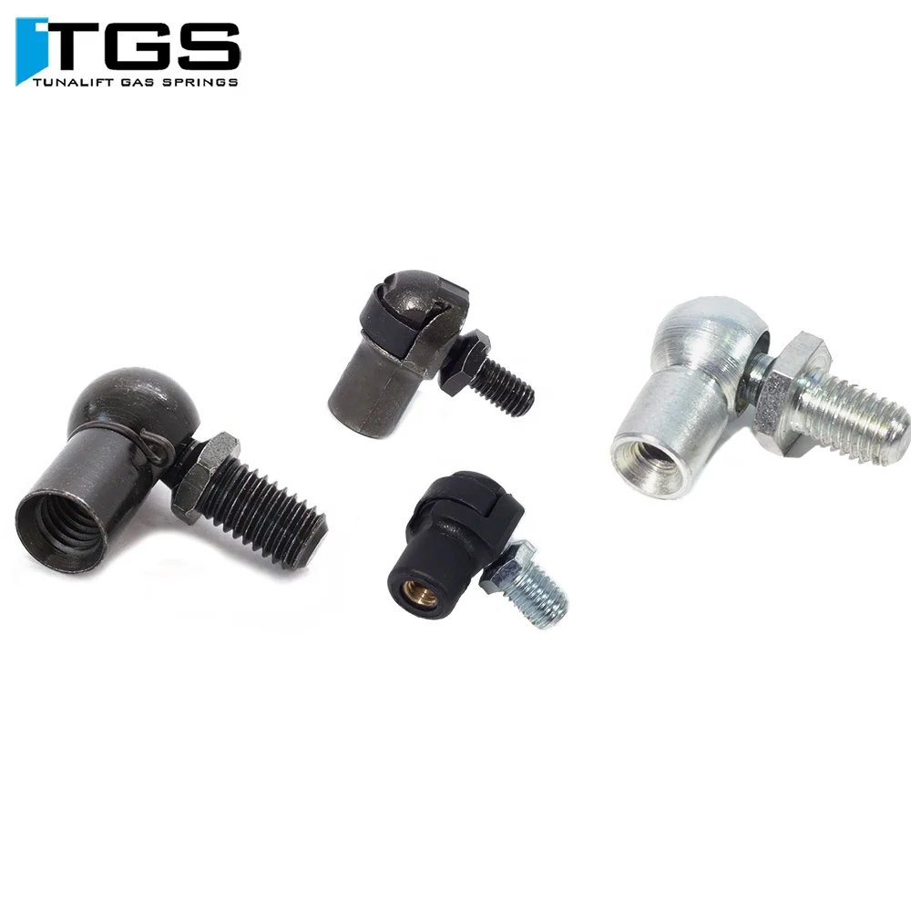 Fork Type End Fitting with Clips Stainless and Black Steel for Gas Spring Strut till to 80 mm Axis Length