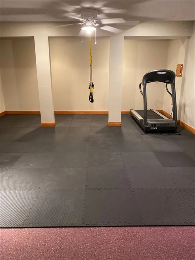 Rubber gym flooring non-slip fireproof interlocking rubber mat supplier