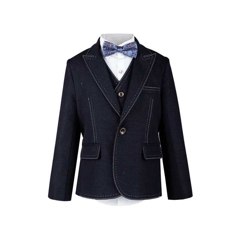 2024 Formal Children Boy Wedding Suits Elegant Toddler School New Uniform Baby Dress Outfits Gentleman Tuxedo Kids Party Clothes