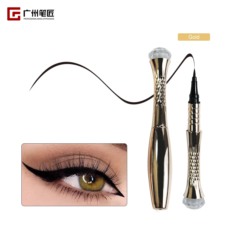 Жидкая подводка для глаз с фирменным брендом, водостойкая жидкая клейкая карандаш, золотой клей для ресниц, карандаш для макияжа, подводка для глаз, 50 шт. moq