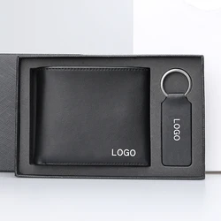 Nice wallet gift set genuine leather wallet delicate accessories gift set custom LOGO wallet