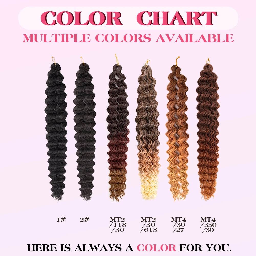 Ocean Wave Crochet Hair Deep Wave Curly Braiding Hair 24inch Synthetic Curly Crochet Hair for Bohemian Crochet Braids