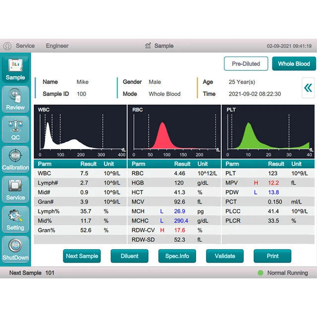 3 Part 60 Samples/hour Clinical Analytical Instrument Automatic Biochemistry Analyzer Hematology Analyzer