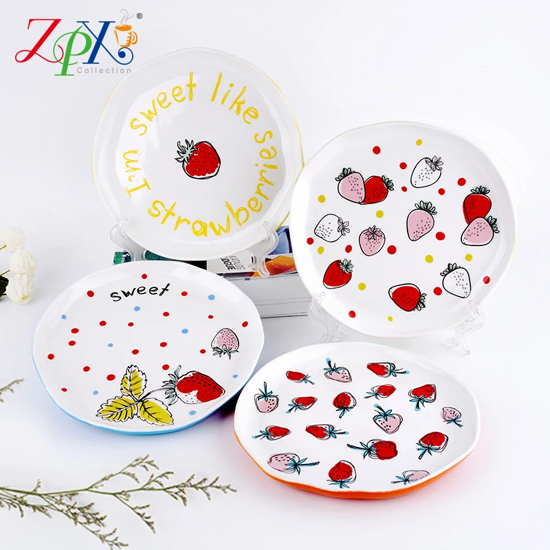 High Quality cheap porcelain plate Irregular color glazed plate  gift porcelain plates new bone china ceramic porcelain