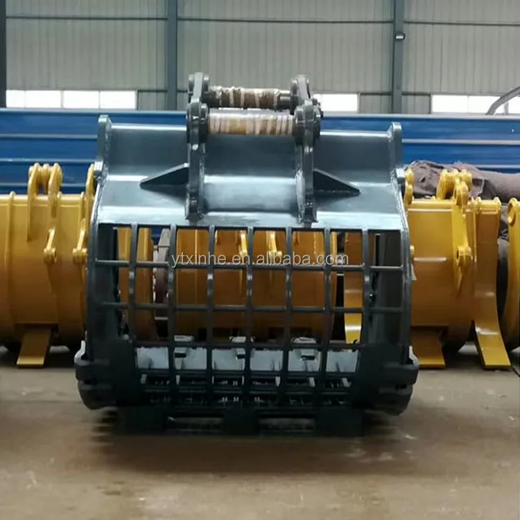 New Customization Heavy Duty Skeleton Bucket Excavator Parts Rotating Screening Bucket Excavator Screening Bucket
