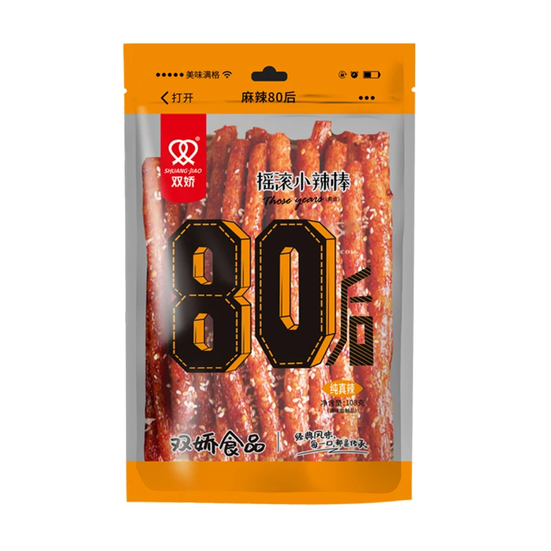Halal Manufacture Wholesales 108g Hot Temper Fried Shrimp Chinese Latiao Flavor Flavored Flour Spicy Snack
