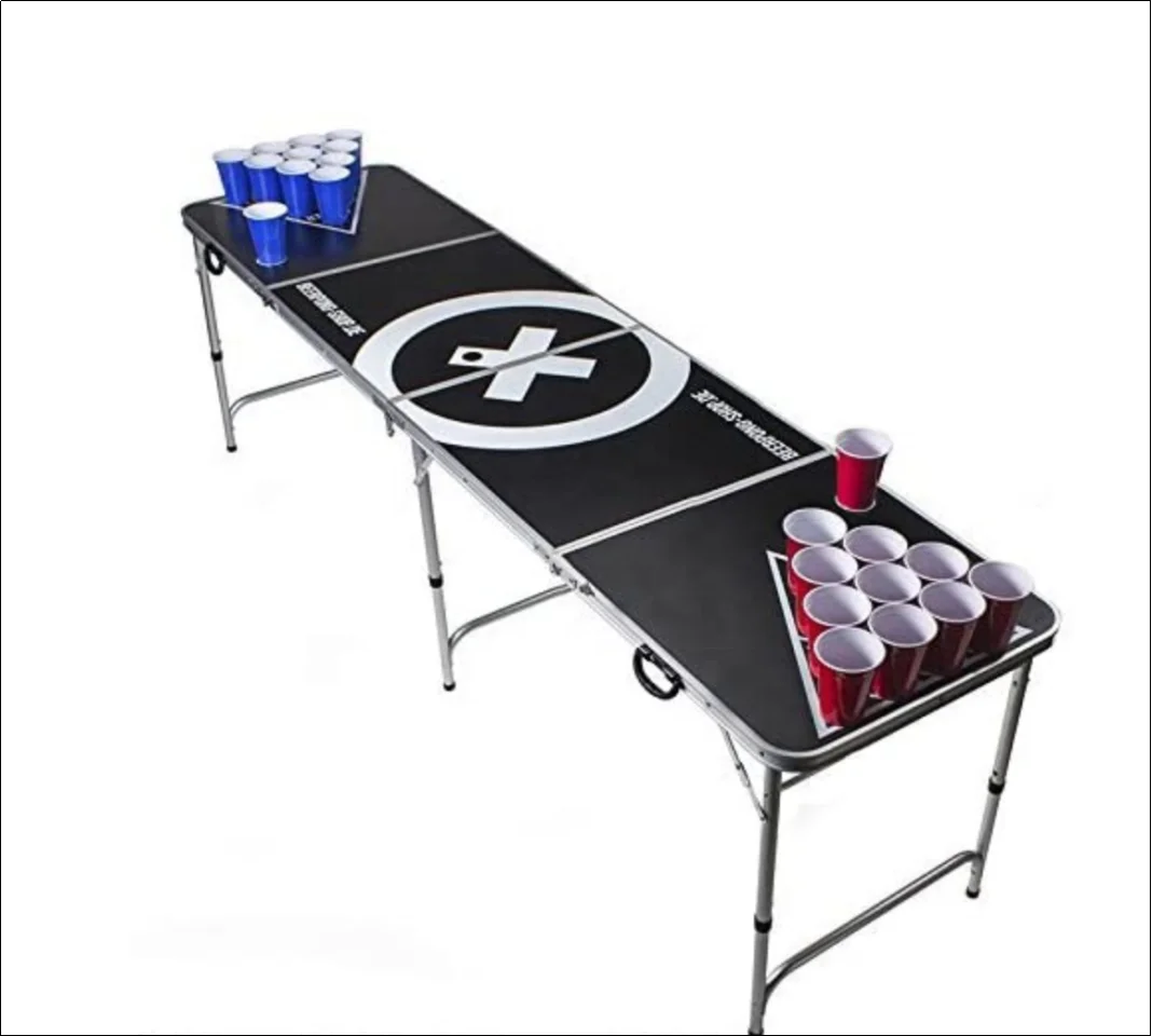 factory custom 8 Foot Portable Beer Pong Table Indoor Outdoor Folding Beer Pong Table
