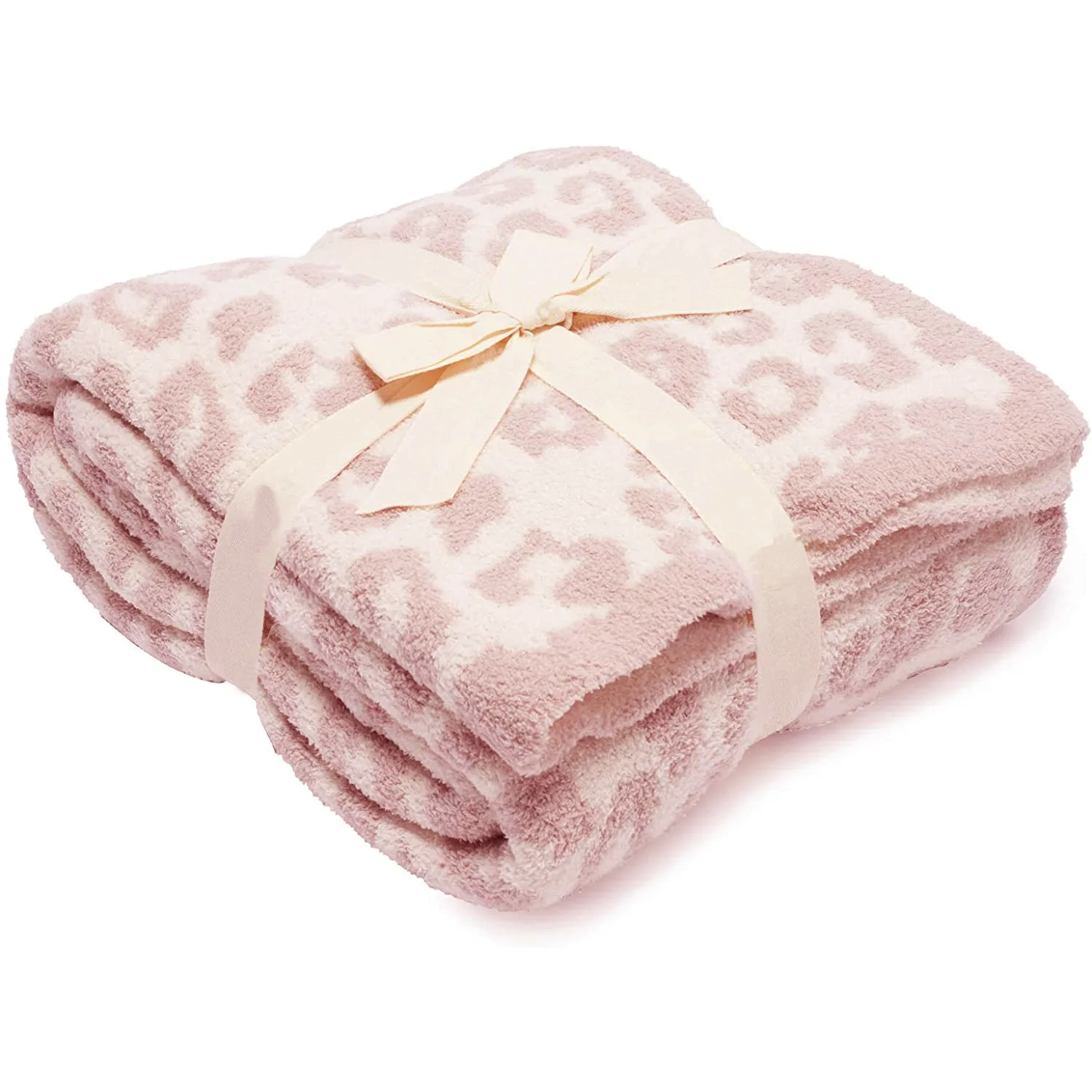 Amazon Hot Sale Wool Knitted Leopard Blanket Plus Velvet Jacquard Knitting Print Leopard Blanket Sofa Fleece Napping Blankets