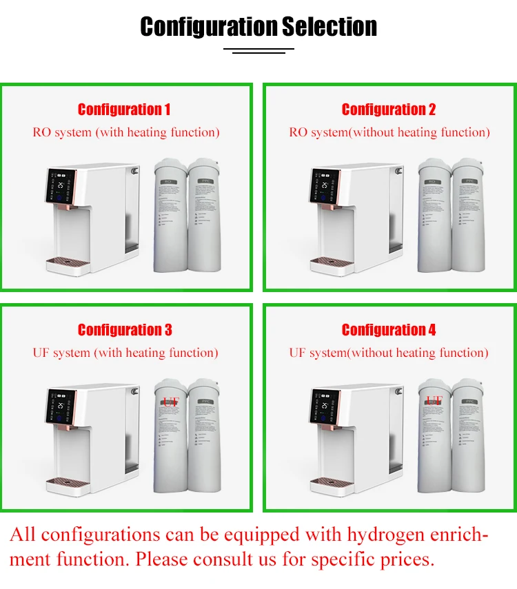 Desktop Automatic Reverse Osmosis Water Filter System Cooler Dispenser Filtration Machine