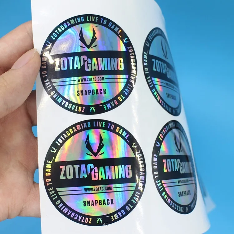 Custom Waterproof Vinyl Gold Holographic Vinyl CE QC Logo Sticker Sheet For Printing Packaging Label